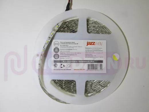 JazzWay Лента LED ECO 3528/60 Warmwhite IP65 5м 12В в силиконе