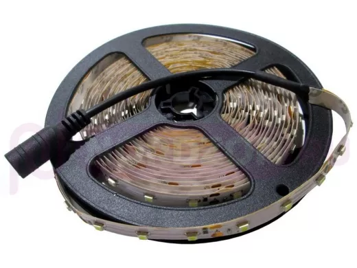 Светодиодная лента негерм. белая 60 шт./м с гнездом, 4,8Вт/м, 12V (5метров=1,1А), 3528 цена за 5м