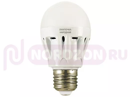 Светодиодная лампа A60 Е27  5W 6000K  Народная  НЛ-LED TDM  220В аналог 40Вт.