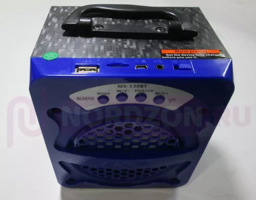 Колонка Bluetooth  MS-130 ВТ портативная, активная  (FM-тюнер, USB, microSD, Bluetooth)