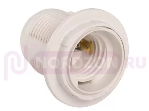 Патрон Е27 с кольцом, термостойкий пластик, белый, UNIVersal