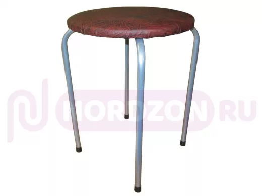 Табурет универсальный "TABURETTO-13986" круглое сиденье, серебристые ножки, тёмно-красный верх