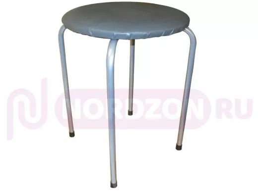 Табурет универсальный "TABURETTO-13990" круглое сиденье, серебристые ножки, светлый верх