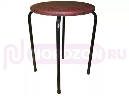 Табурет универсальный "TABURETTO-13992" круглое сиденье, чёрные ножки, тёмно-красный верх