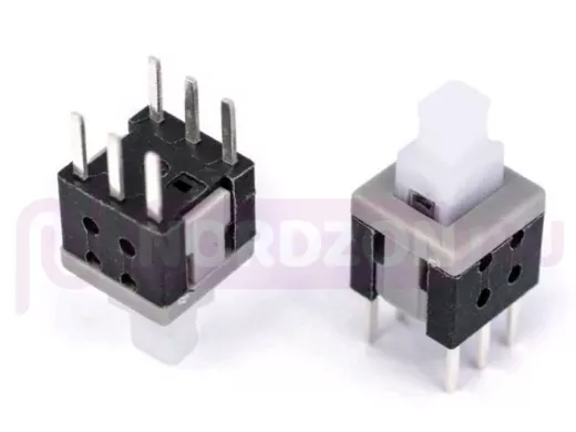 Перекл/микро-кнопка   6,0х6,0х10мм Hклав= 5,0мм, 6 выв с ФИКС., PB22E06, 58520