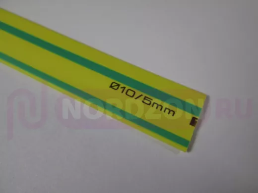 Термоусадка  TDM ТУТнг 10/5 желто-зеленая SQ0518-0217