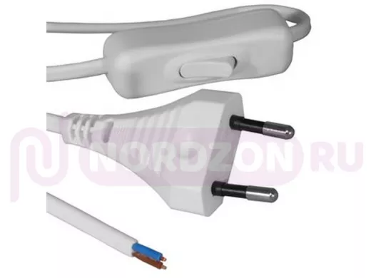 Сетевой шнур с выключателем для бра 1,8 метра ШВВП-ВП 2x0.5мм 