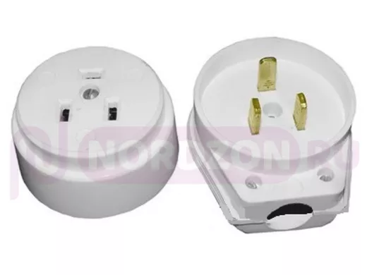 Разъем РШ-ВШ 32А 250В 2Р+РЕ CУ белый TDM SQ1812-0004