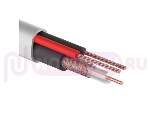 Кабель Видеонаблюдения D=7мм +2 х 0,5мм (12V) 200м белый  КВК-В-2 PROconnect