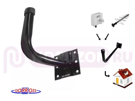 Кронштейн для крепления антенны на стене с вылетом  12см 