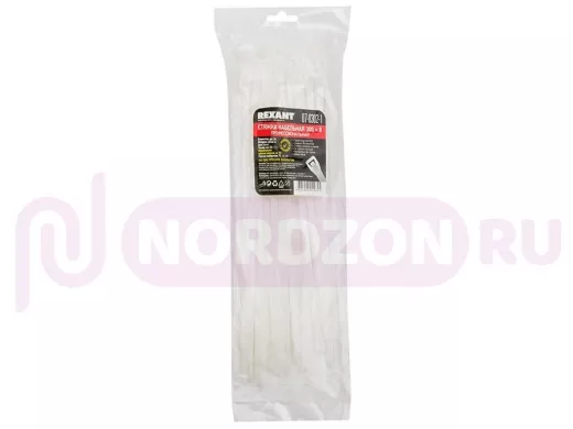 300х8 кабельный хомут (стяжка) белая (100 шт) профессиональная