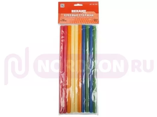 Клеевые стержни, диаметр 11,3мм, длина 270мм, Цветной, REXANT  цена за 1 стержень