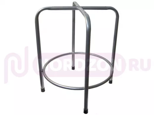 Каркас для табурета с подставкой для ног "TABURETTO-15103" СЕРЕБРИСТЫЙ с колпачками, 16мм