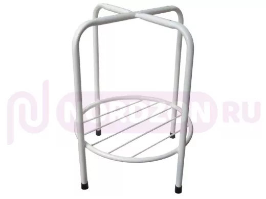 Каркас для табурета с полочкой и подставкой "TABURETTO-15111" БЕЛЫЙ с колпачками, 16мм