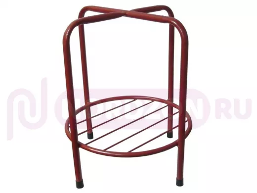 Каркас для табурета с полочкой и подставкой "TABURETTO-15112" КРАСНЫЙ с колпачками, 16мм