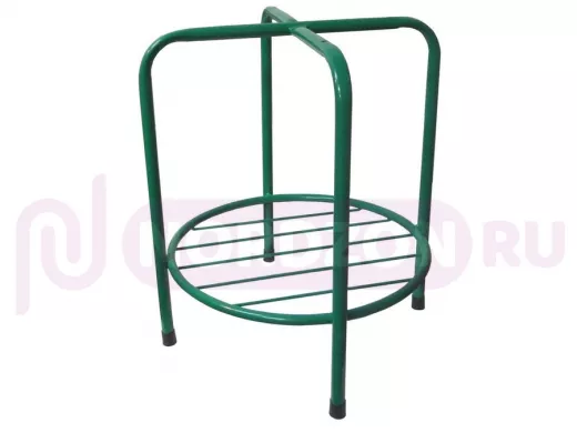 Каркас для табурета с полочкой и подставкой "TABURETTO-15113" ЗЕЛЁНЫЙ с колпачками, 16мм