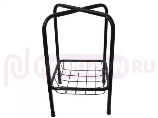 Каркас для табурета с корзинкой "TABURETTO-15116" ЧЁРНЫЙ с колпачками, 16мм