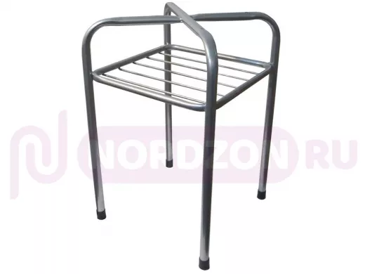 Каркас для табурета с верхней полкой "TABURETTO-15122" СЕРЕБРИСТЫЙ с колпачками, 16мм