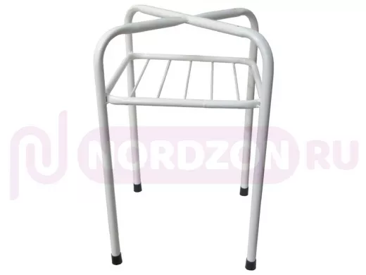 Каркас для табурета с верхней полкой "TABURETTO-15124" БЕЛЫЙ с колпачками, 16мм
