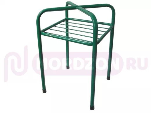 Каркас для табурета с верхней полкой "TABURETTO-15126" ЗЕЛЁНЫЙ с колпачками, 16мм