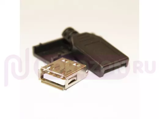 Разъём компьют: гнездо USB 4pin на кабель в корпусе