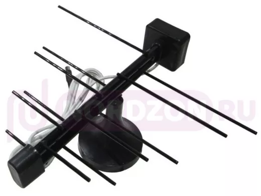 "БАБОЧКА- 1А-5ВОЛЬТ" АКТИВНАЯ ЧЁРНАЯ антенна комнатная с усилителем DVB-T2, питание 5В от приёмника