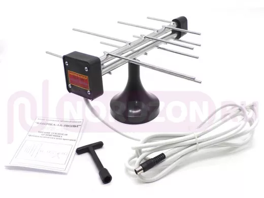 "БАБОЧКА- 1А-5ВОЛЬТ" АКТИВНАЯ СЕРЕБРИСТАЯ антенна комн. с усилителем DVB-T2, питание 5В от приёмника