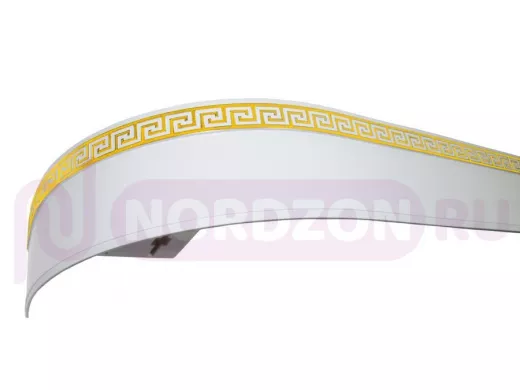 280см карниз ДНК  ЛАБИРИНТ 2 БЕЛЫЙ ЗОЛОТО в индивид. упаковке ультракомпакт