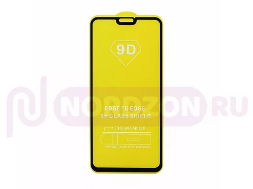 Стекло защитное Xiaomi Redmi Note 9/Redmi 10X, чёрное, Full Glass - Full GC, тех.пак.