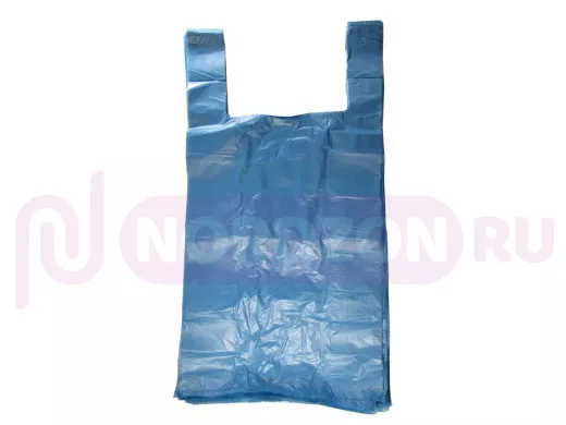 Пакет майка ПНД 30+16х60, 15мкм синяя  (100шт./уп) (цена за 1шт)