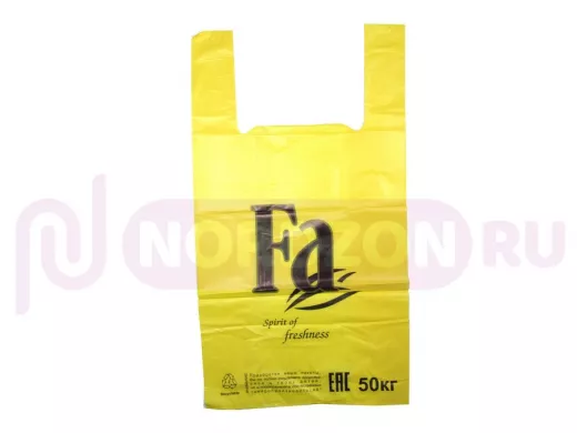 Пакет майка ПНД 30х16х57 30мкм FA жёлтая (200шт./уп) (цена за 1шт)