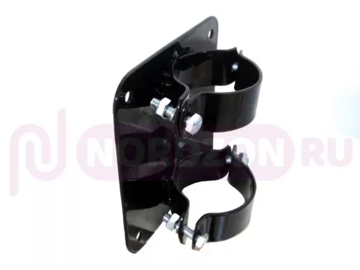 Кронштейн "ПЕРЕХОДНИК 7-50BK" ЧЁРНЫЙ с 2-мя хомутами, 12х12см для крепления на мачте диамет. 50мм