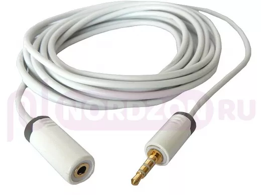 Шнур 3,5 мм штекер(4pin) / 3,5мм гнездо(4pin)  5м Krouss