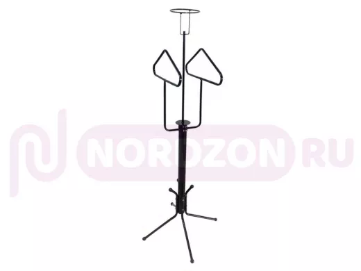 Вешалка-конструктор напольная "ДУЭТ-1" разборная, две вешалки, держатель шапки, опции; цвет: чёрный