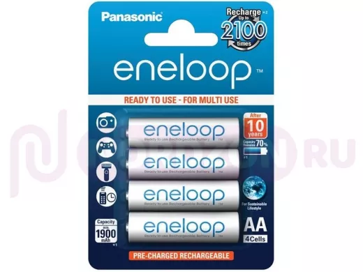 Аккумулятор AA 1900 mAh 1,2В  Panasonic Eneloop Pro BK-3MCCE/2BE BL-4  (цена за 1 элемент)