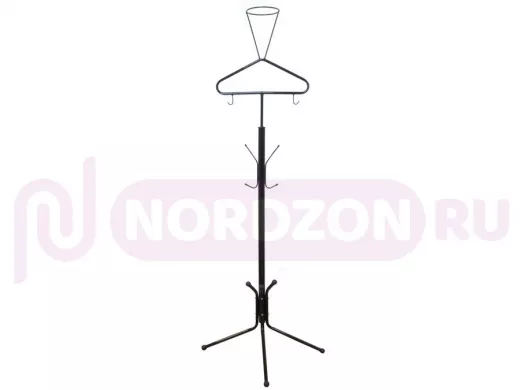 Вешалка напольная "ARMOUR-1 VIP" чёрная держатель шапки, плечики, крючки для  брюк и сумки