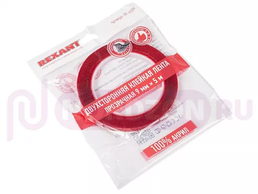 Скотч двухсторонний прозрачный  9мм  5м  R09-6509