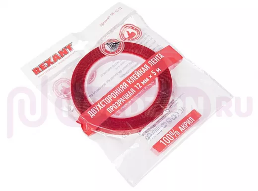 Скотч двухсторонний прозрачный  12мм  5м  R09-6512