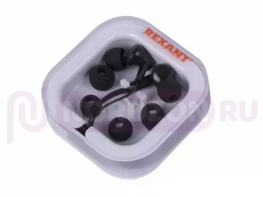 Гарнитура  REXANT пластмассовые H-204 ( наушники с микрофоном )  черные 18-2012