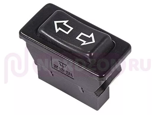 Выключатель (стеклоподъемника) клавишный 12V 20А (5с) (ON)-OFF-(ON)  черный  REXANT