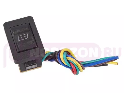 Выключатель (стеклоподъемника) клавишный 12V 20А (6с) (ON)-OFF-(ON) черный с подсветкой и проводом