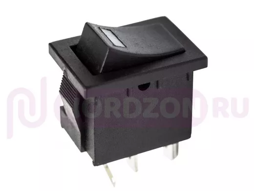 Выключатель клавишный 12V 15А (3с) ON-OFF черный  с подсветкой  Mini  REXANT