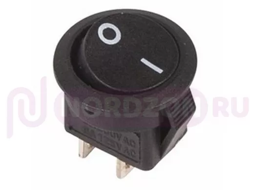 Выключатель клавишный круглый 250V 3А (2с) ON-OFF черный  Micro  REXANT
