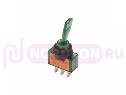 Тумблер 12V 20А (3c) ON-OFF однополюсный  с зеленой подсветкой  REXANT