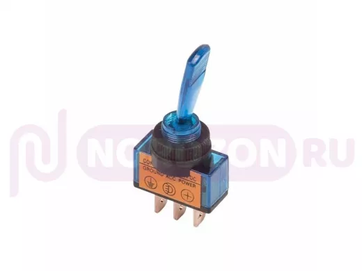 Тумблер 12V 20А (3c) ON-OFF однополюсный  с синей подсветкой  REXANT