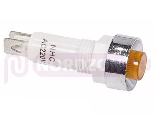 Лампа индикаторная  диаметр 10  220V  желтый  REXANT, c ОТРАЖАТЕЛЕМ