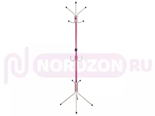 Вешалка напольная "VENAP-3 ZAYKA" РОЗОВЫЙ/БЕЛЫЙ, разборная 8 крючков сверху и 2 крючка под сумки