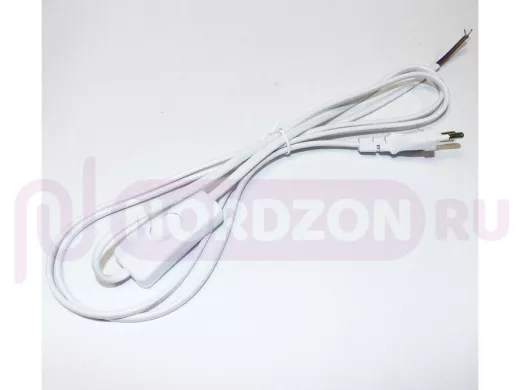 Шнур сетевой CEE7/16 с ВЫКЛЮЧАТЕЛЕМ (250V/2A) L=1.8м (2x0.75мм2) белый