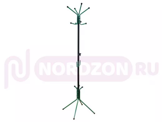 Вешалка напольная "VENAP-3 ARGO" ЧЁРНЫЙ/ЗЕЛЁНЫЙ разборная 8 крючков сверху и 2 крючка под сумки