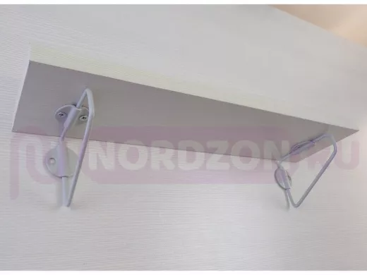 Ключница, полка для ключей, серый "ABILOVE 213731" полка 40х10 см, сосна выбеленная